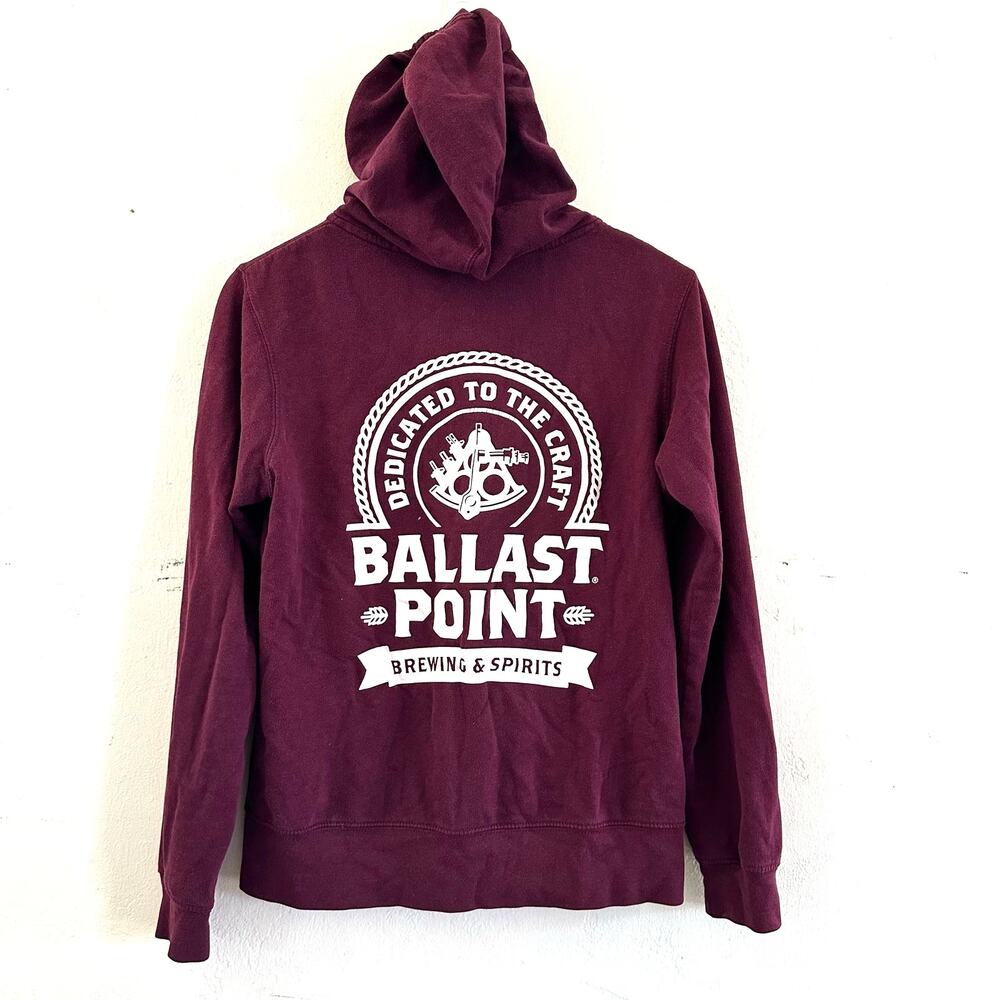 Ballast Point Brewing & Spirits Full Zip Hoodie‎ Maroon Women's Size Small